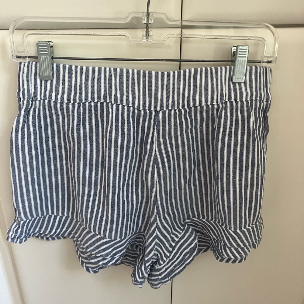Roxy Navy and White Striped High Waist Shorts